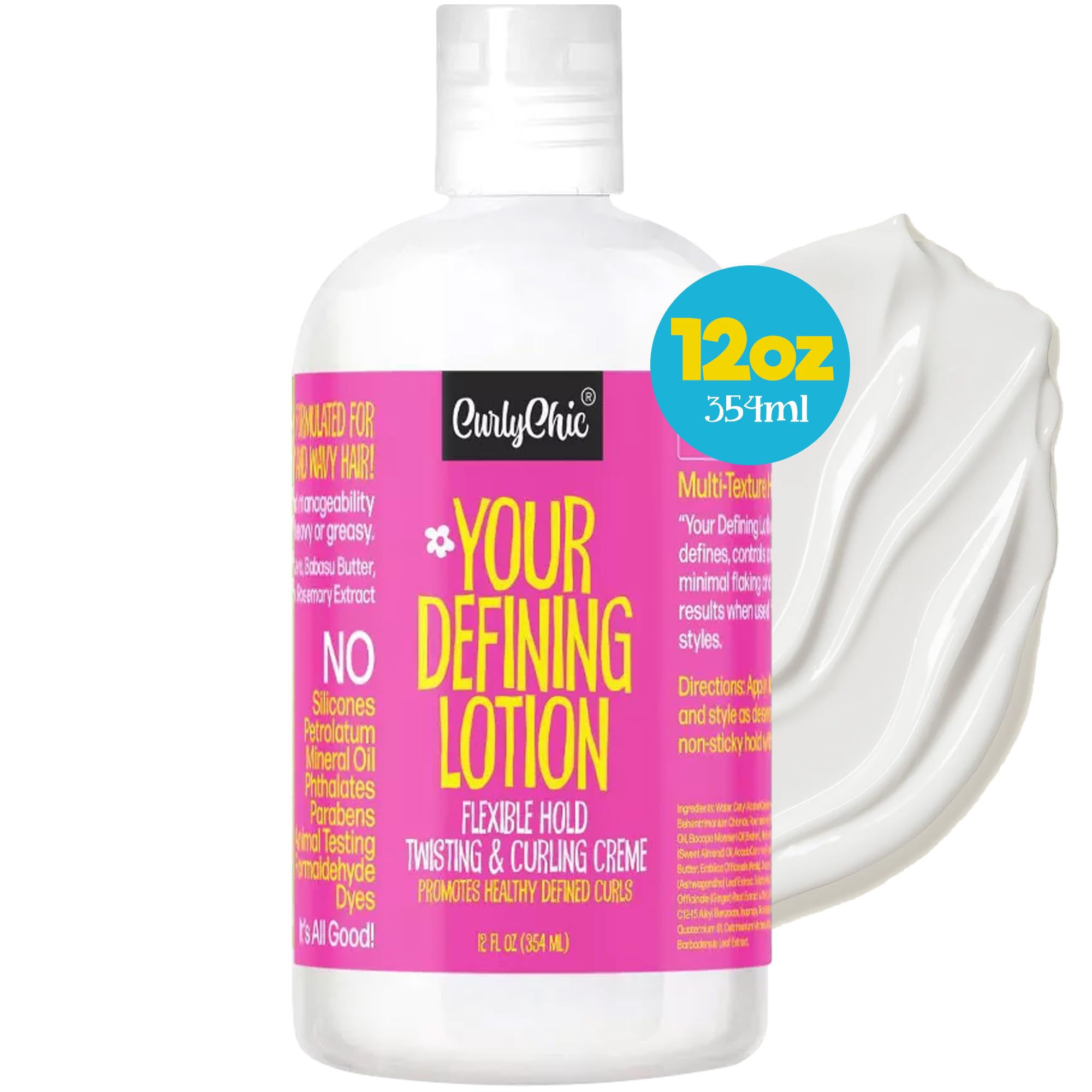 CurlyChic Your Defining Lotion – Curl Defining, Moisturizing & Styling Solution for Curly, Wavy & Coily Hair