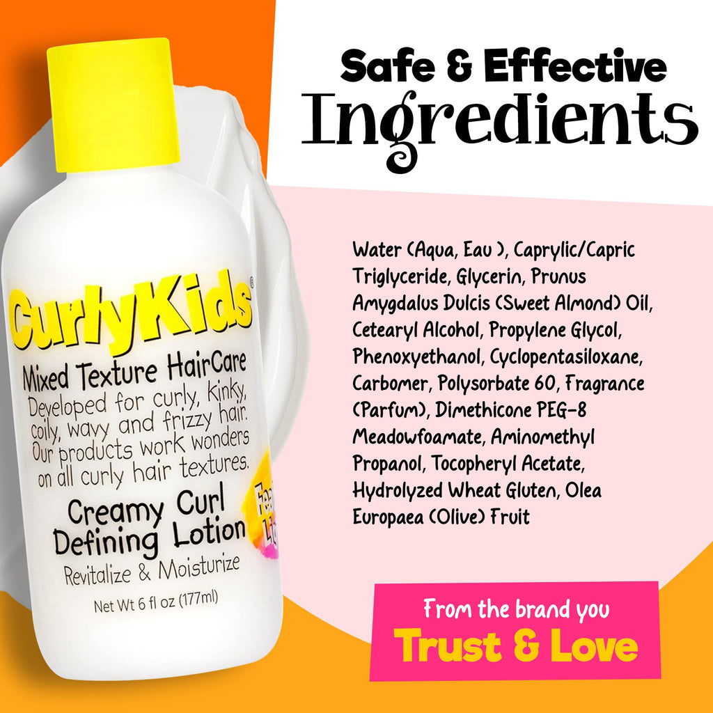 CurlyKids Curl Defining Lotion – Lightweight, Non-Crunchy Curls for Kids (6oz)