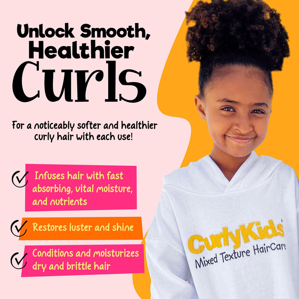 CurlyKids Hair Detangler Conditioner for Kids | Sulfate & Paraben Free, 8oz