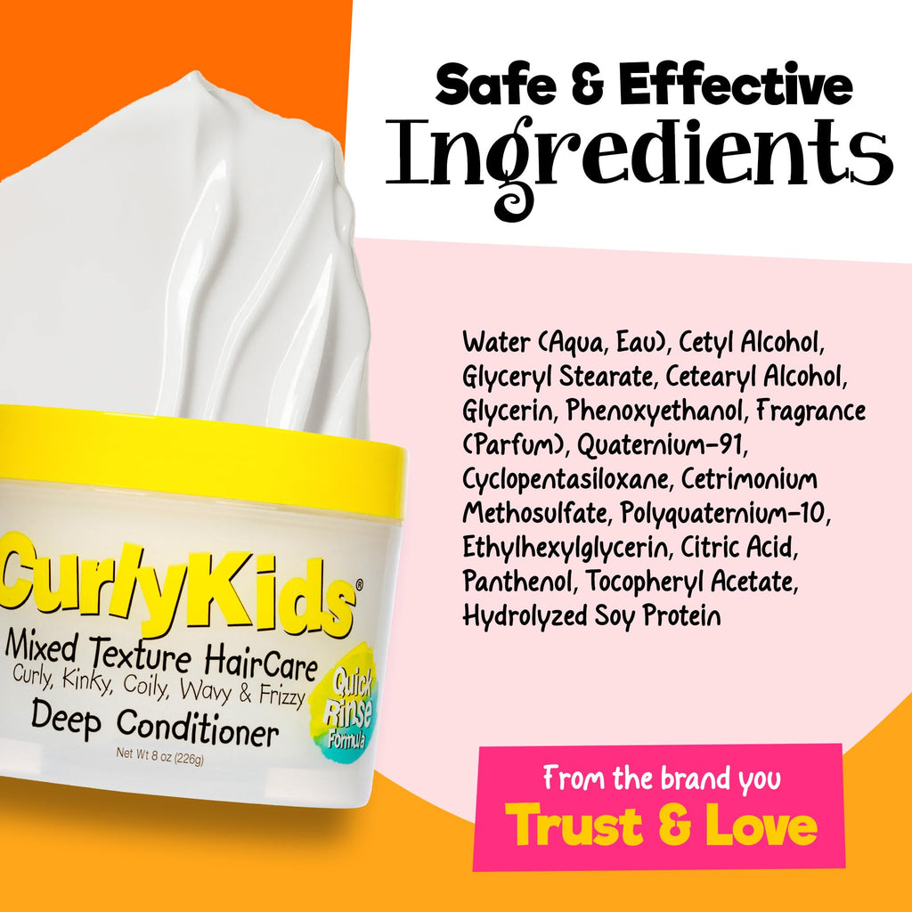 CurlyKids Hair Detangler Conditioner for Kids | Sulfate & Paraben Free, 8oz