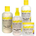 CurlyKids Textured Hair Care Set — Detangler Spray, Shampoo, Conditioner & Leave-In Creme (Sulfate & Paraben-Free)