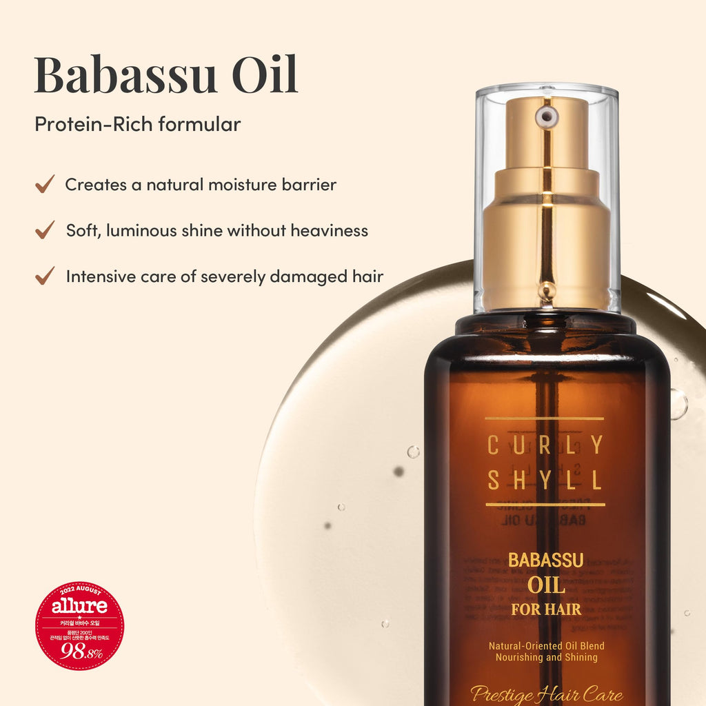 CURLYSHYLL Babassu Oil for Hair – Lightweight Moisturizing Oil, Paraben-Free, 100ml