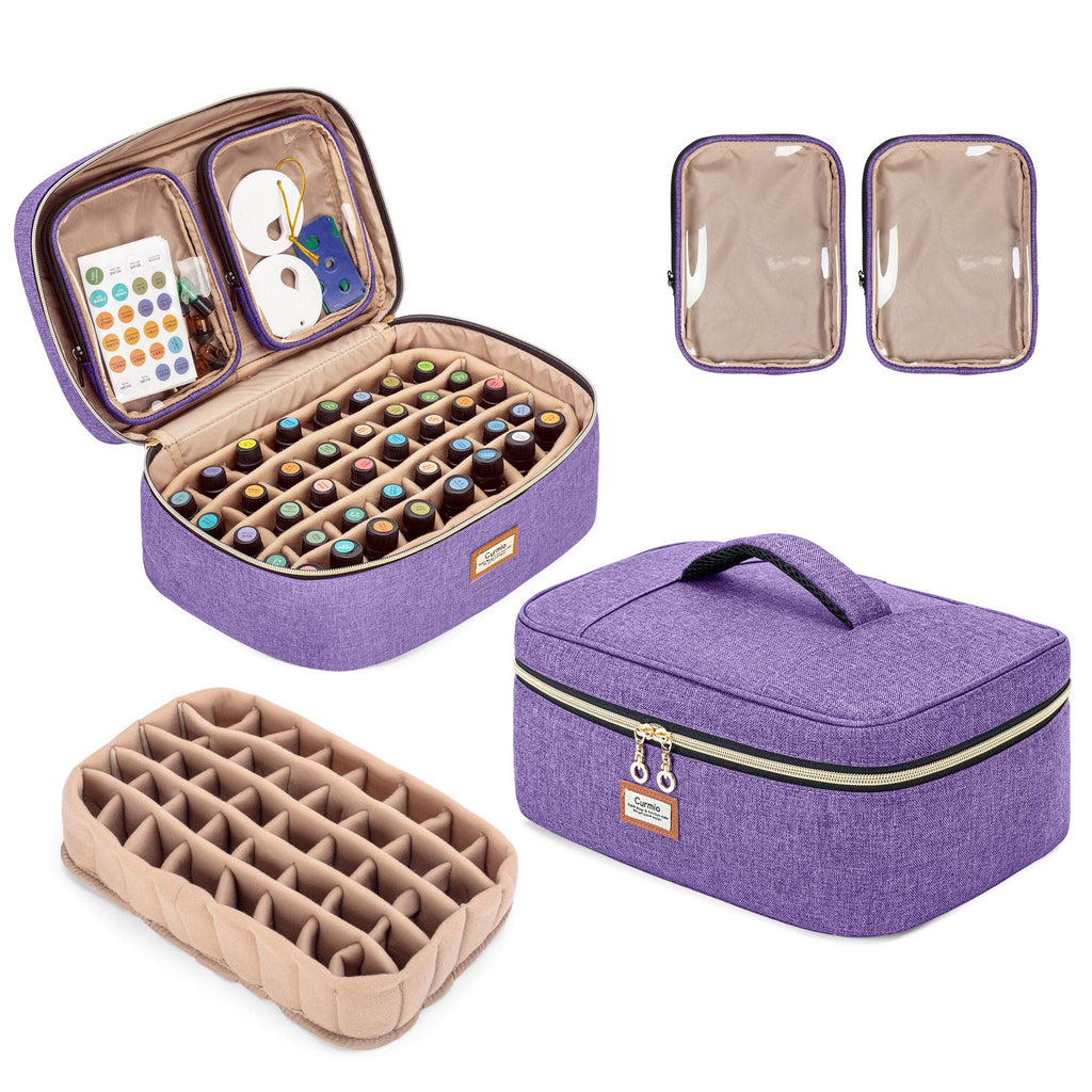 CURMIO Essential Oil Storage Case for 40 Bottles (5ml-30ml) – Purple Bag Only