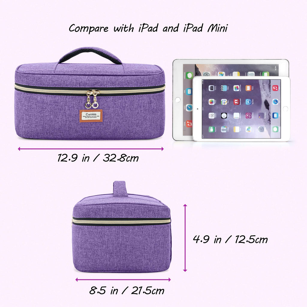 CURMIO Essential Oil Storage Case for 40 Bottles (5ml-30ml) – Purple Bag Only