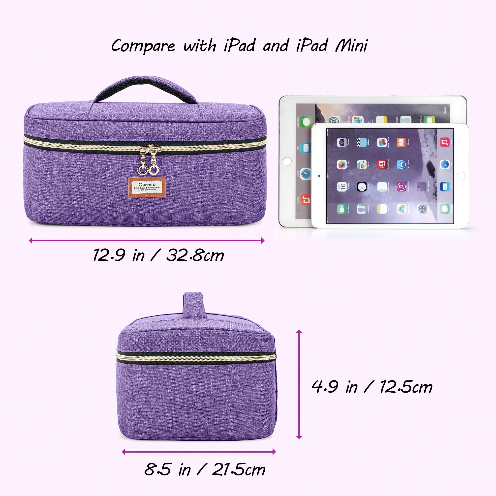 CURMIO Essential Oil Storage Case for 40 Bottles (5ml-30ml) – Purple Bag Only