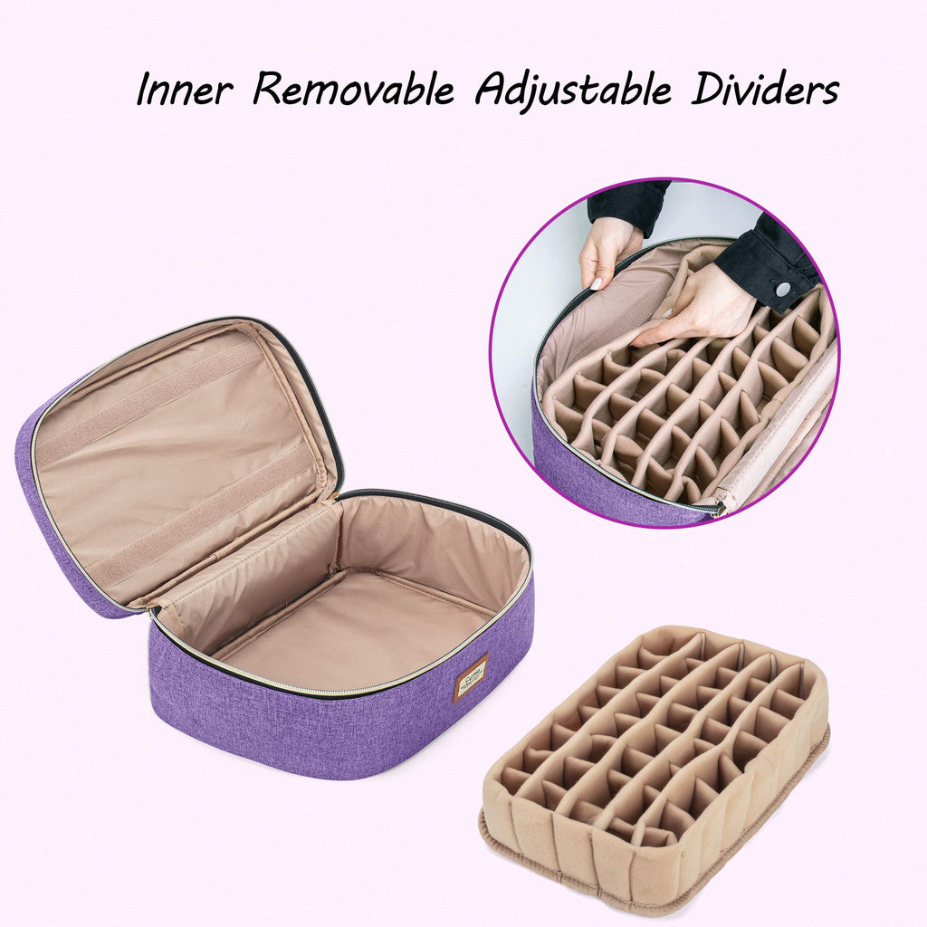 CURMIO Essential Oil Storage Case for 40 Bottles (5ml-30ml) – Purple Bag Only