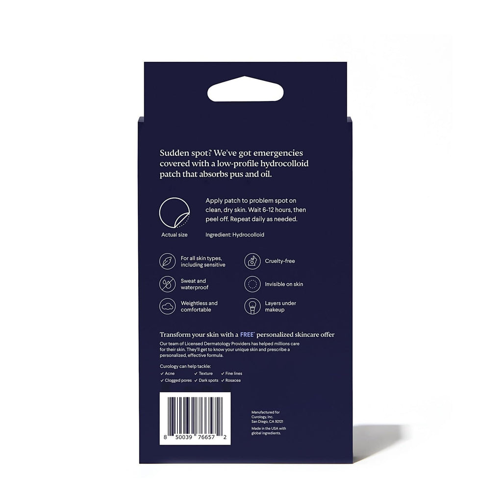 Curology Emergency Spot Patches for Face – Fast-Acting Hydrocolloid (80 Count)