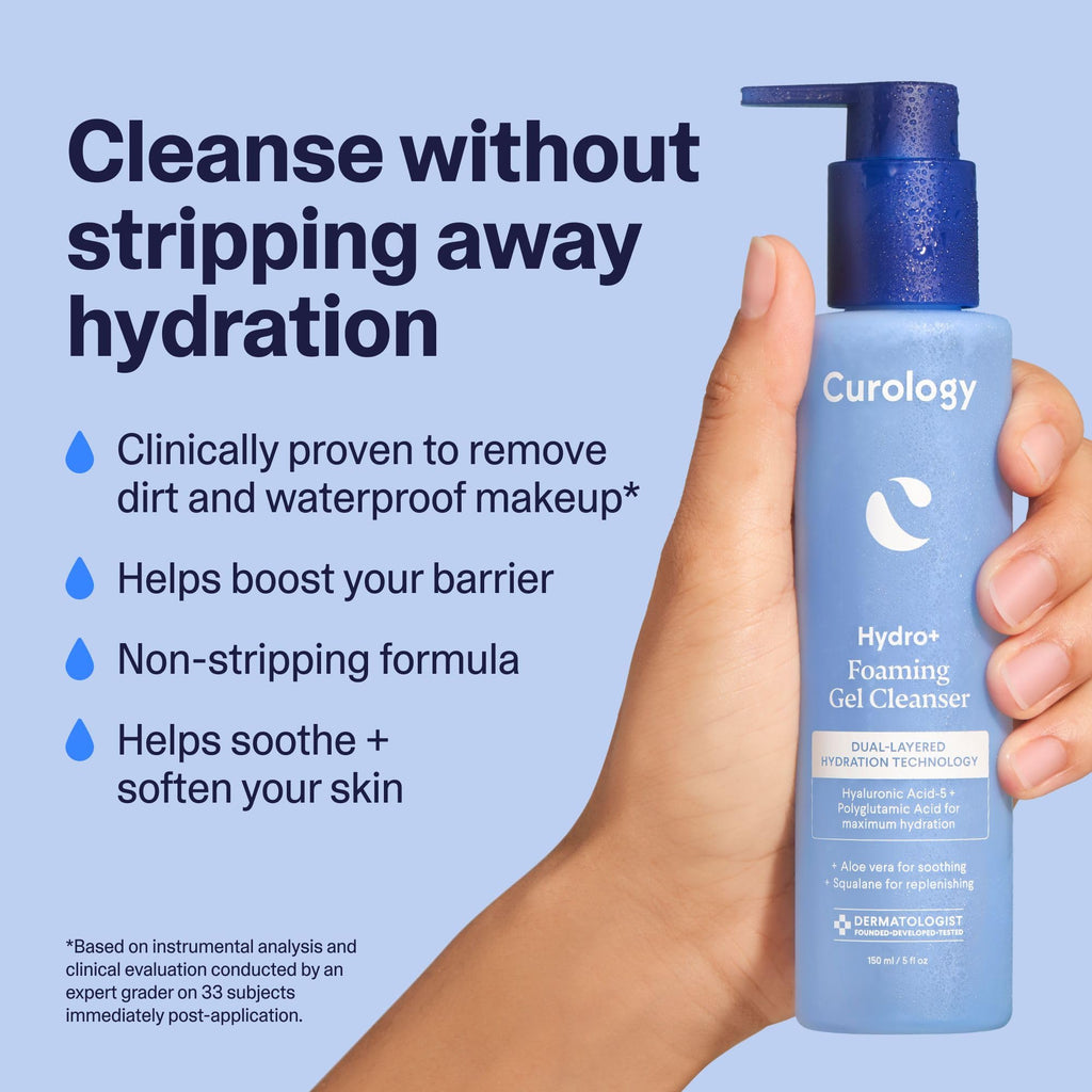 Curology Hydro+ Foaming Gel Cleanser – Hydrating, Fragrance-Free, Gentle for Sensitive Skin