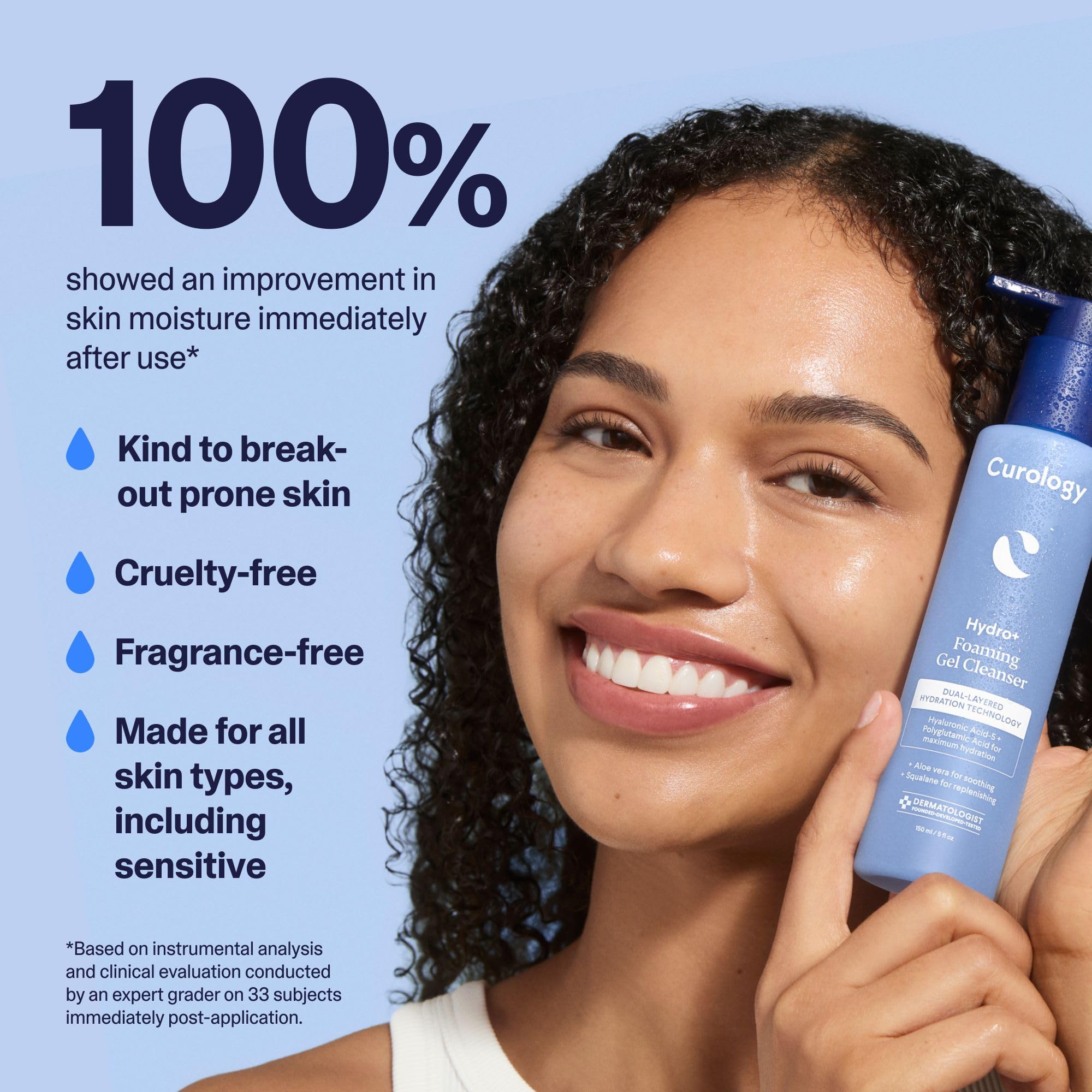 Curology Hydro+ Foaming Gel Cleanser – Hydrating, Fragrance-Free, Gentle for Sensitive Skin