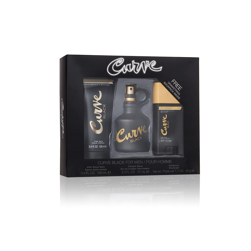 Curve Black Mens Cologne Gift Set – 3-Piece Fragrance for Day or Night
