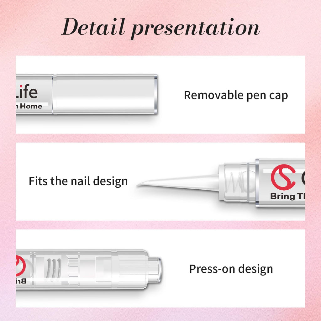 CurvLife 3-in-1 Nail Glue Remover Pen – Acetone-Free, 2x5ml