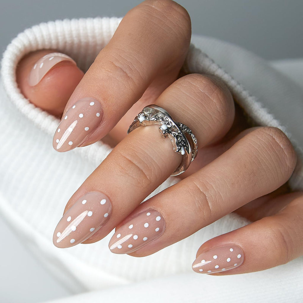 CurvLife Almond Press On Nails Medium – 30 Pcs Soft Gel Nails with Glue Tabs, Natural Fit & Salon-Quality