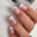 CurvLife Press-On Nails French Short Square – Apricot Design | 24-Piece Nail Kit