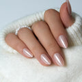 Curvlife Aurora Jelly Press On Nails – Medium Almond Pink, Glue Included, Salon-Quality Shine