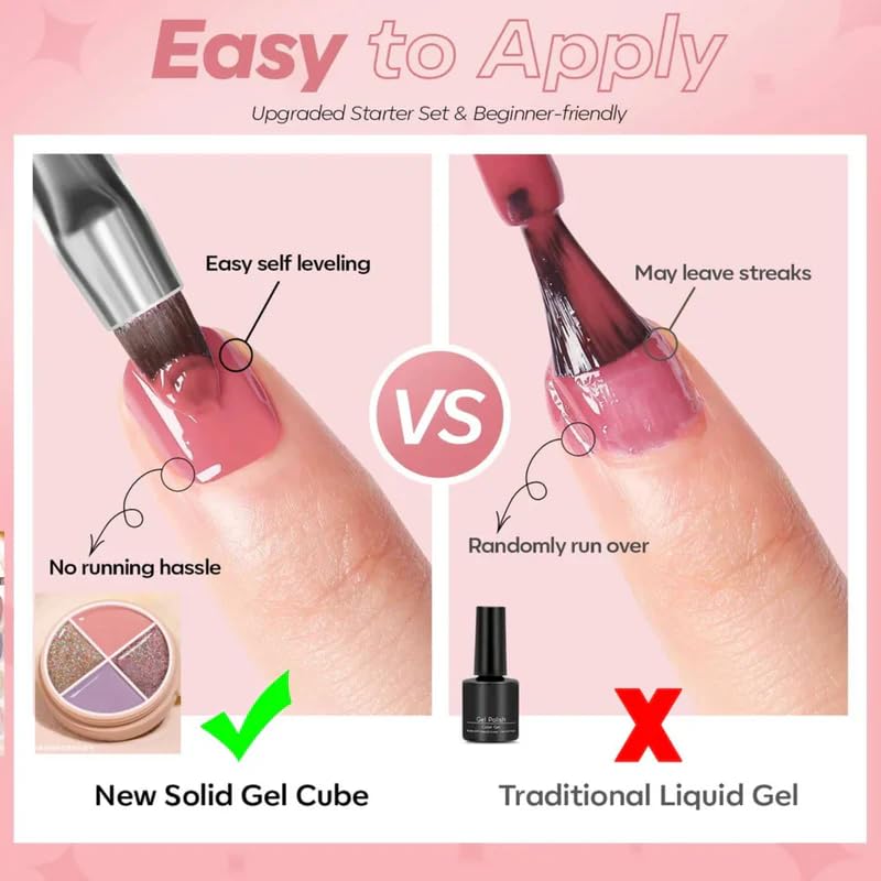 CurvLife Solid Gel Nail Polish (Eleanos) – 4 Neon Pastel Cream Gel Colors | Soak Off UV/LED
