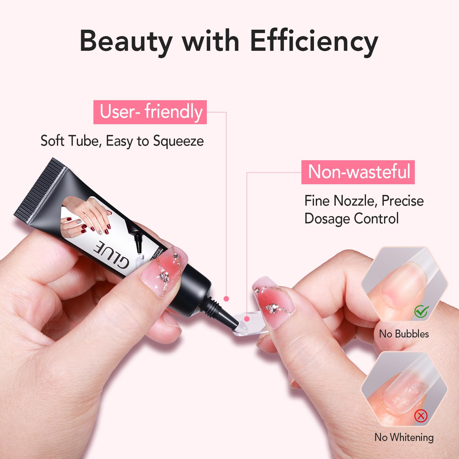 Curvlife 10g Semi-Solid Nail Glue Gel & 20ml Pinpoint Remover Kit for Press-On Nails