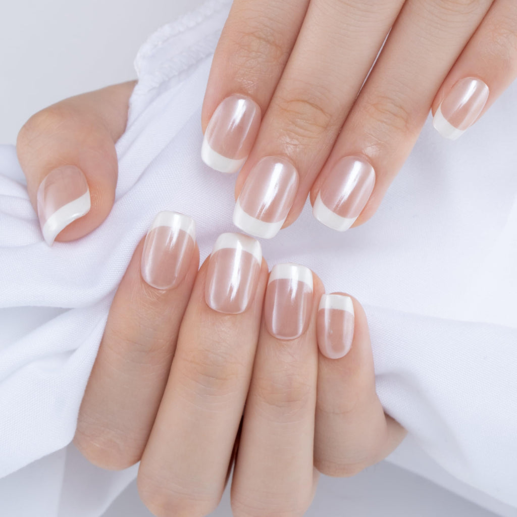 Curvlife Soft Gel Press-On Nails with French Tips | 15 Sizes, Reusable Nail Kit