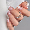 CurvLife Oval French Press On Nails Short – Soft Gel Salon Quality False Nails