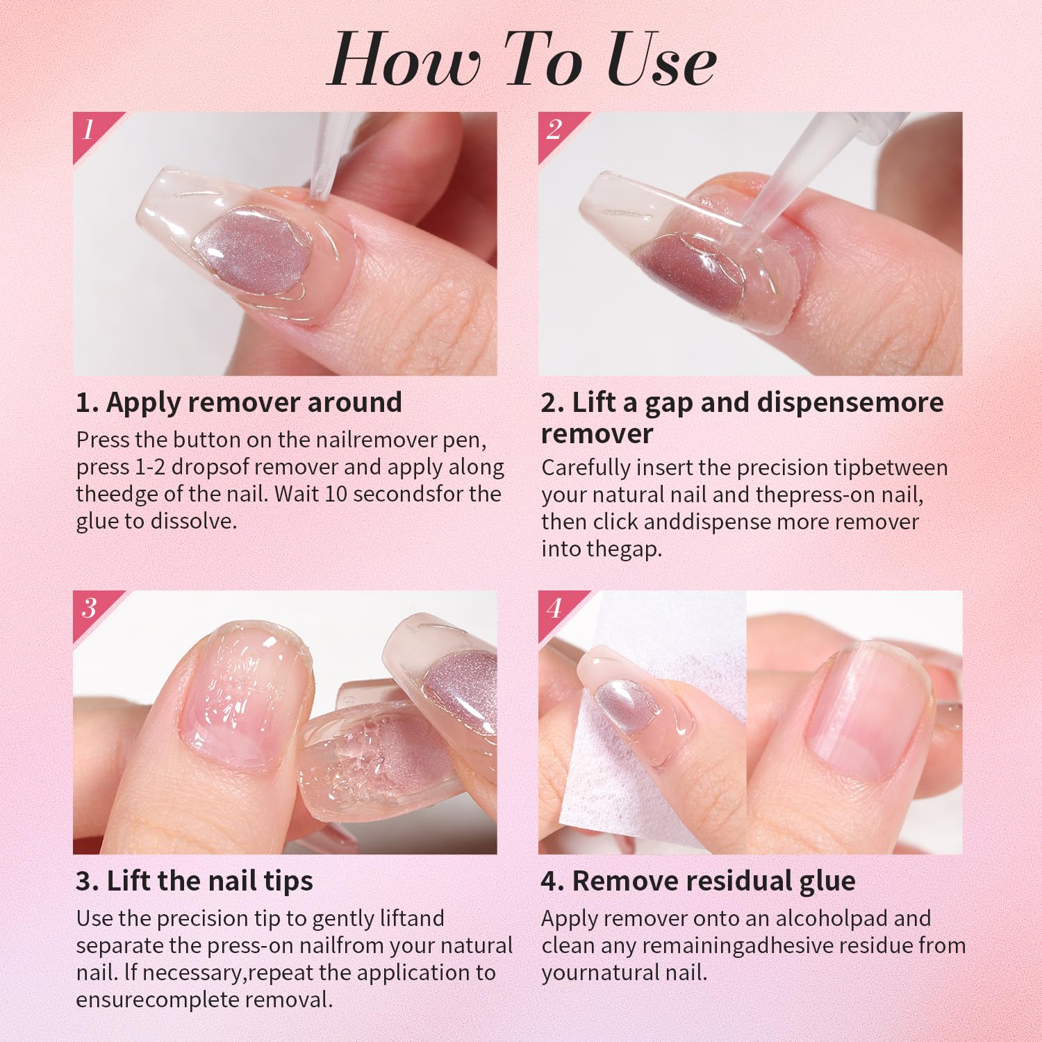 CurvLife 3-in-1 Nail Glue Remover Pen – Acetone-Free, 2x5ml