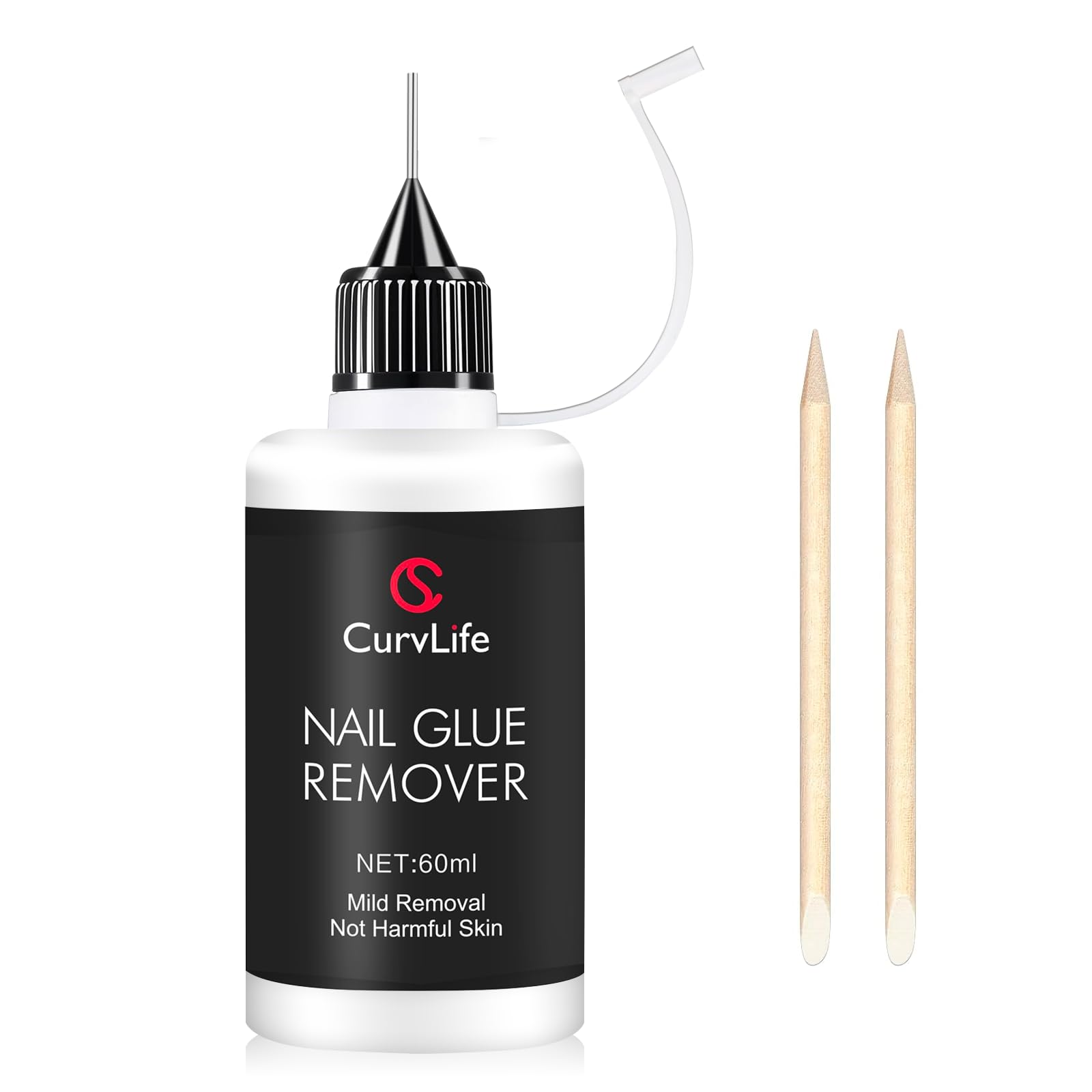 CurvLife Pinpoint Nail Glue Remover – Non-Acetone, 60ml for Press-Ons