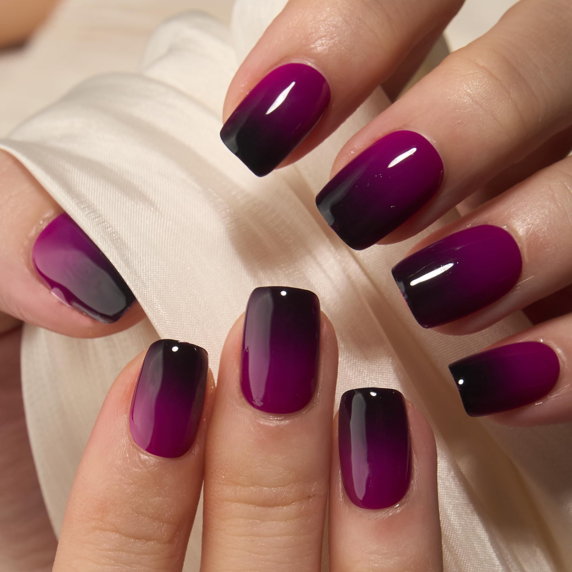 Curvlife Press-On Nails 30-Piece Grayish Purple Short Gel Kit