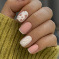 CurvLife Press On Nails – 30Pcs Soft Gel Kit with Glue Tabs & Adhesive, Cozy Knit Leopard Pink