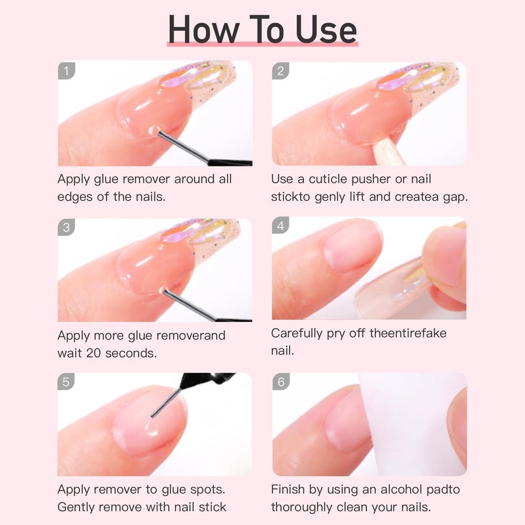 Curvlife 10g Semi-Solid Nail Glue Gel & 20ml Pinpoint Remover Kit for Press-On Nails