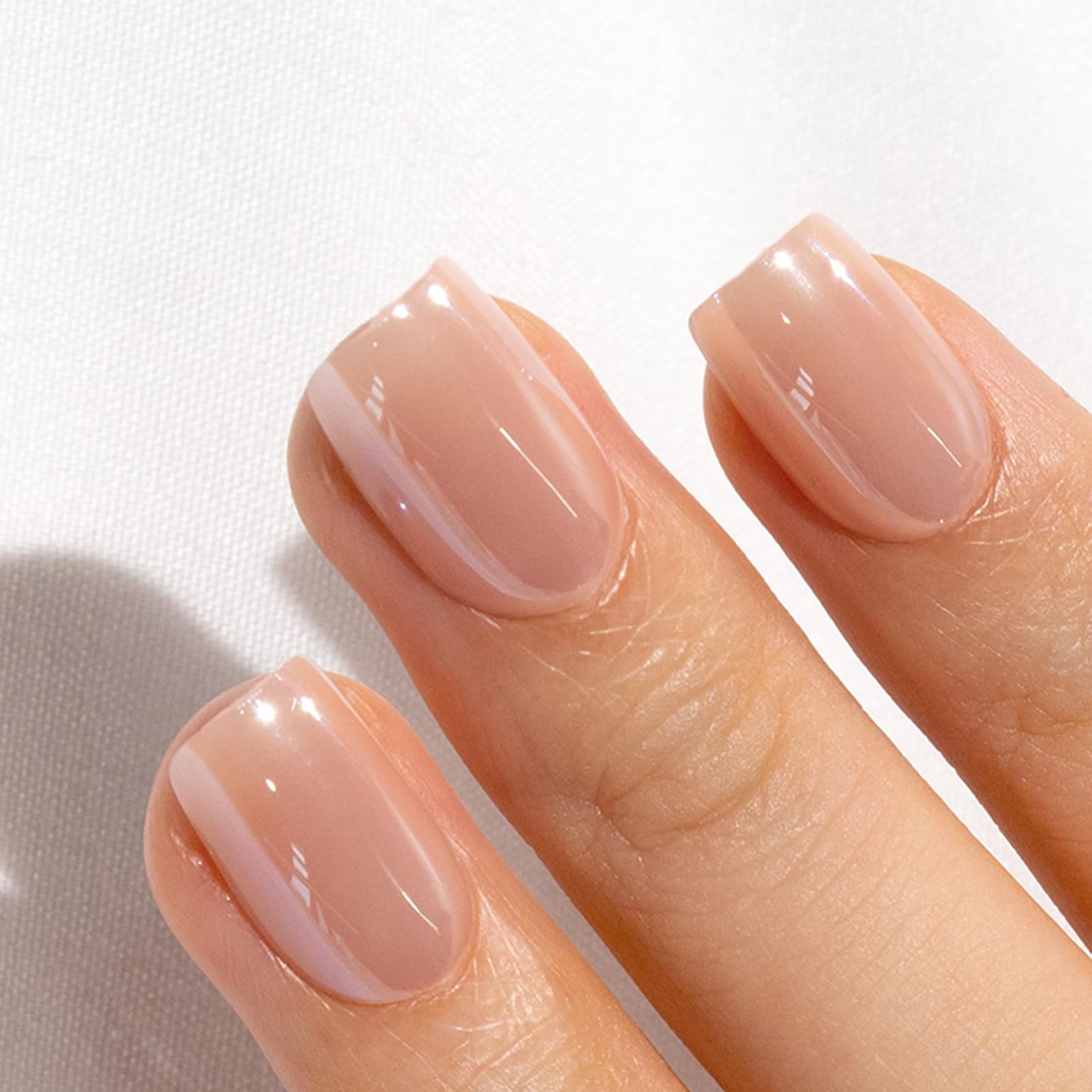 Curvlife Soft Gel Press-On Nails - 30 Pcs Mirror Pink Full-Cover Tips, Reusable Kit with Glue & Tabs
