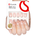 Curvlife Soft Gel Press-On Nails - 30 Pcs Mirror Pink Full-Cover Tips, Reusable Kit with Glue & Tabs