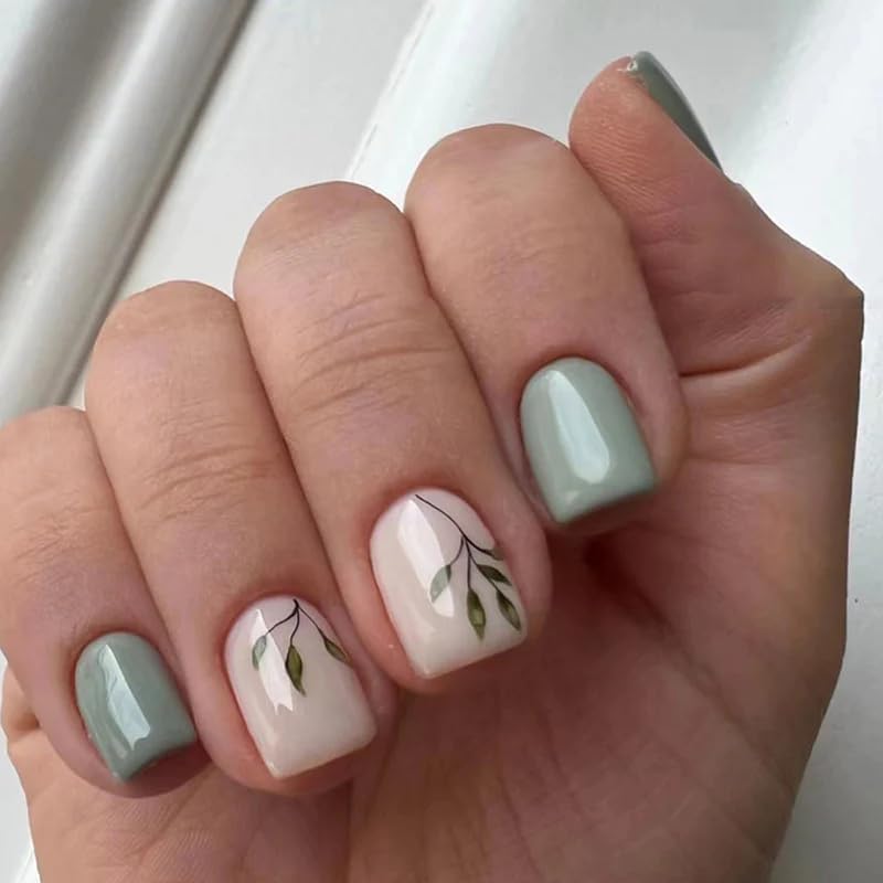Curvlife Soft Gel Press-On Nails 30pcs – Bamboo Green Full Cover Nails Kit