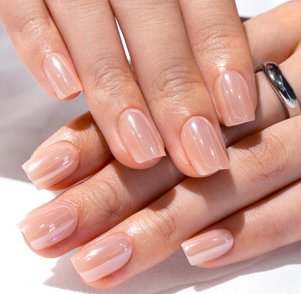 Curvlife Soft Gel Press-On Nails - 30 Pcs Mirror Pink Full-Cover Tips, Reusable Kit with Glue & Tabs