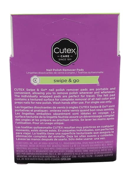 Cutex Swipe and Go Nail Polish Remover Pads (Pack of 4) – Non-Acetone