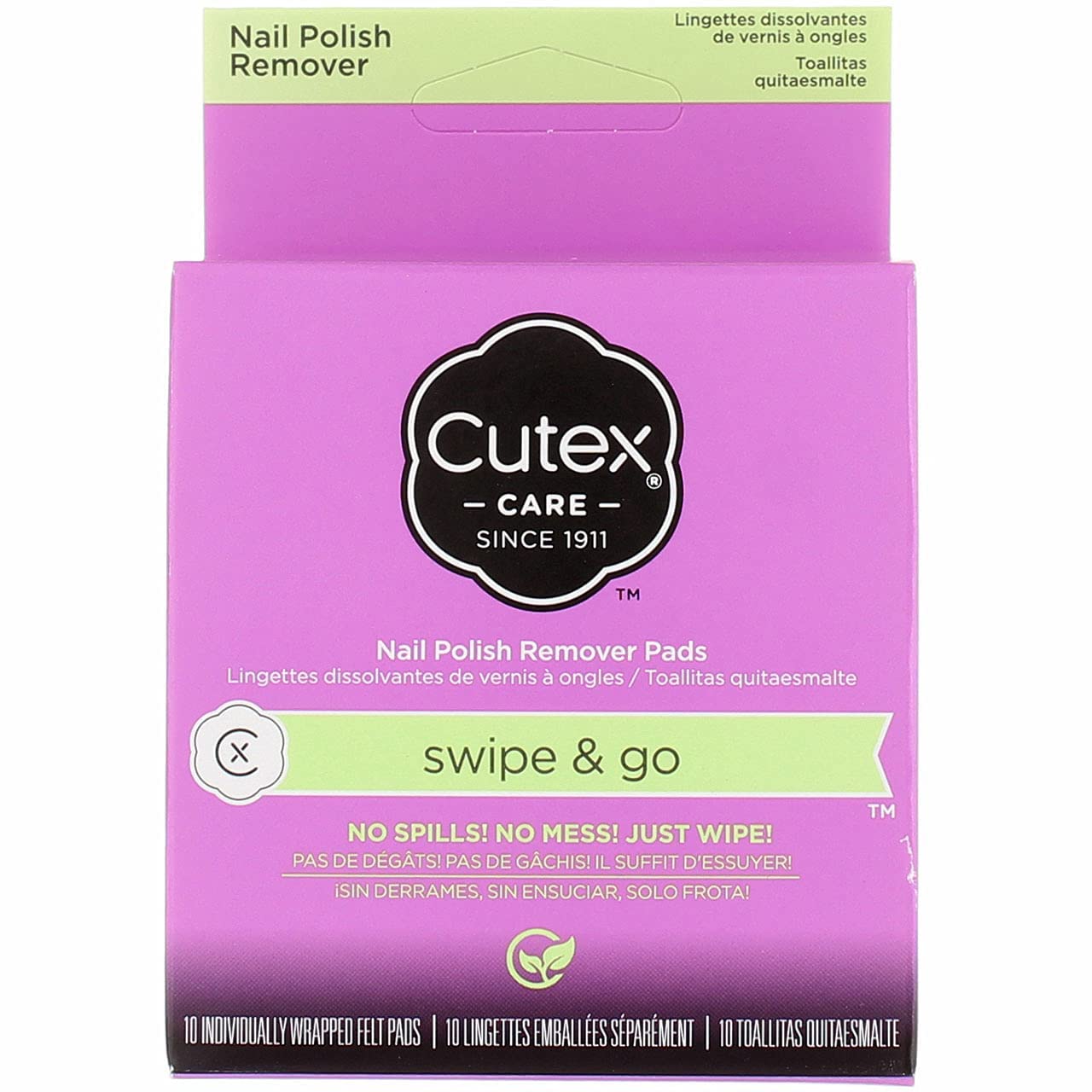 Cutex Swipe and Go Nail Polish Remover Pads (Pack of 4) – Non-Acetone