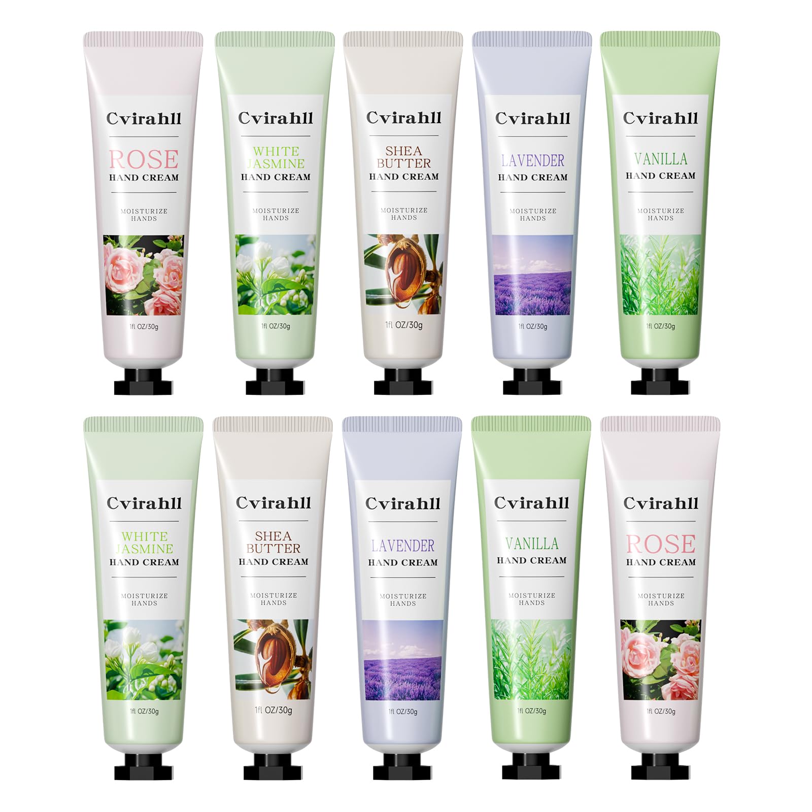 Cvirahll 10-Pack Hand Cream — Deep Moisture, 5 Scents, Valentines Gifts for Her