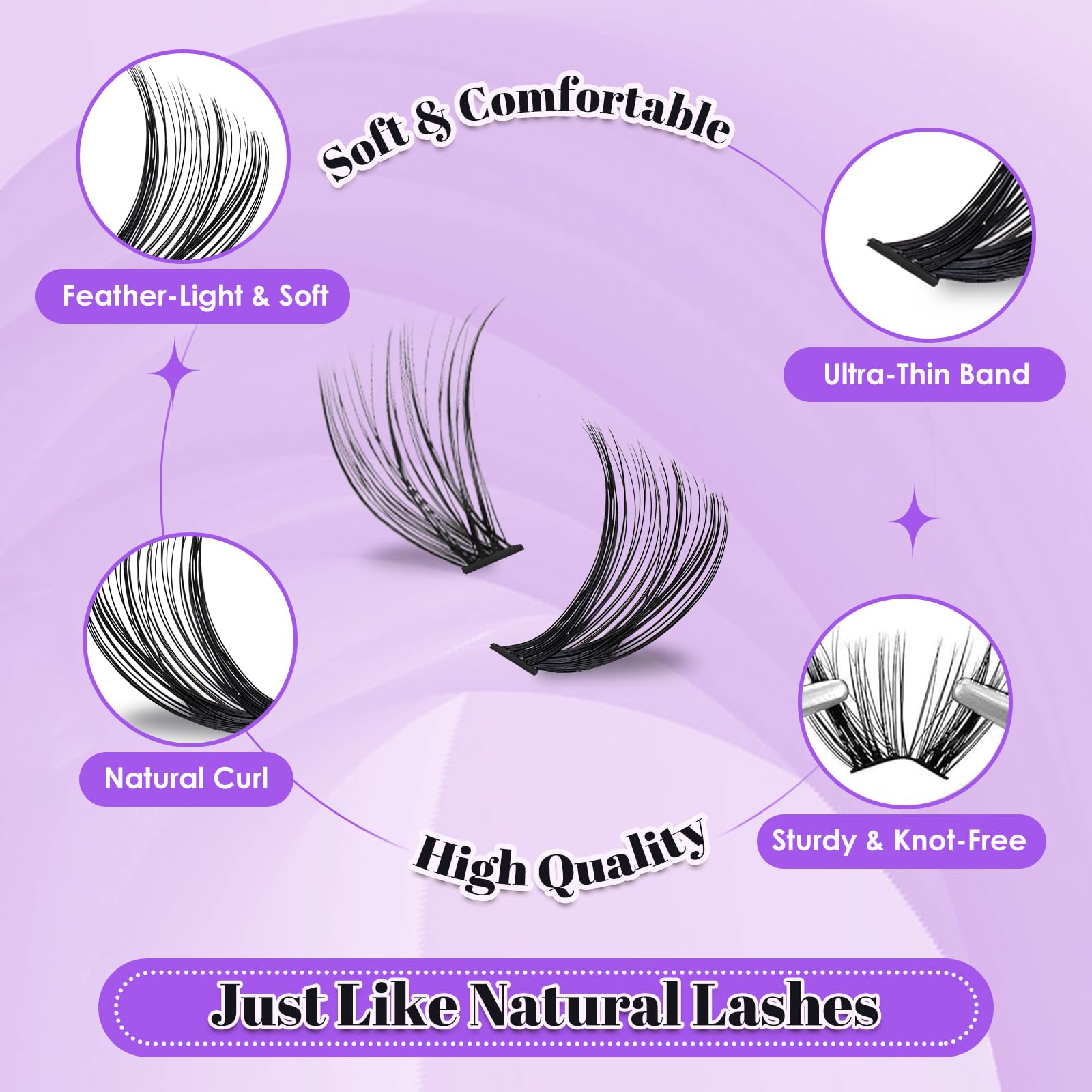CyanoooGenesis Lash Clusters Kit — 640pcs DIY Eyelash Extensions with Bond & Seal, Tweezers | 30D-60D, 9-16mm