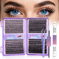 CyanoooGenesis Lash Clusters Kit — 640pcs DIY Eyelash Extensions with Bond & Seal, Tweezers | 30D-60D, 9-16mm
