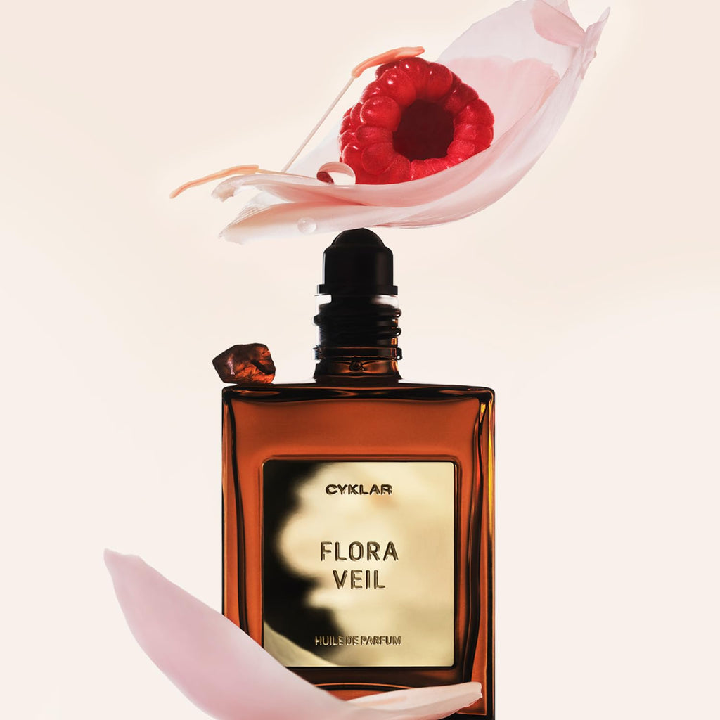 CYKLAR Perfume Oil Roll-On – Flora Veil Scent with Raspberry, Peony & White Amber | 0.5 fl oz