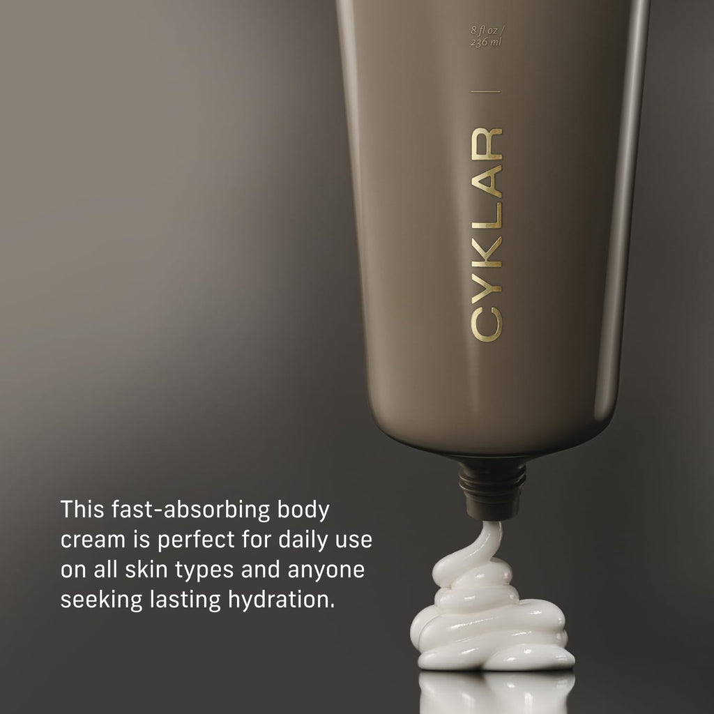 CYKLAR Nutrient Rich Body Cream – Crescent Scent Nourishing Moisturizer with Niacinamide & Banana Flower (8 oz)