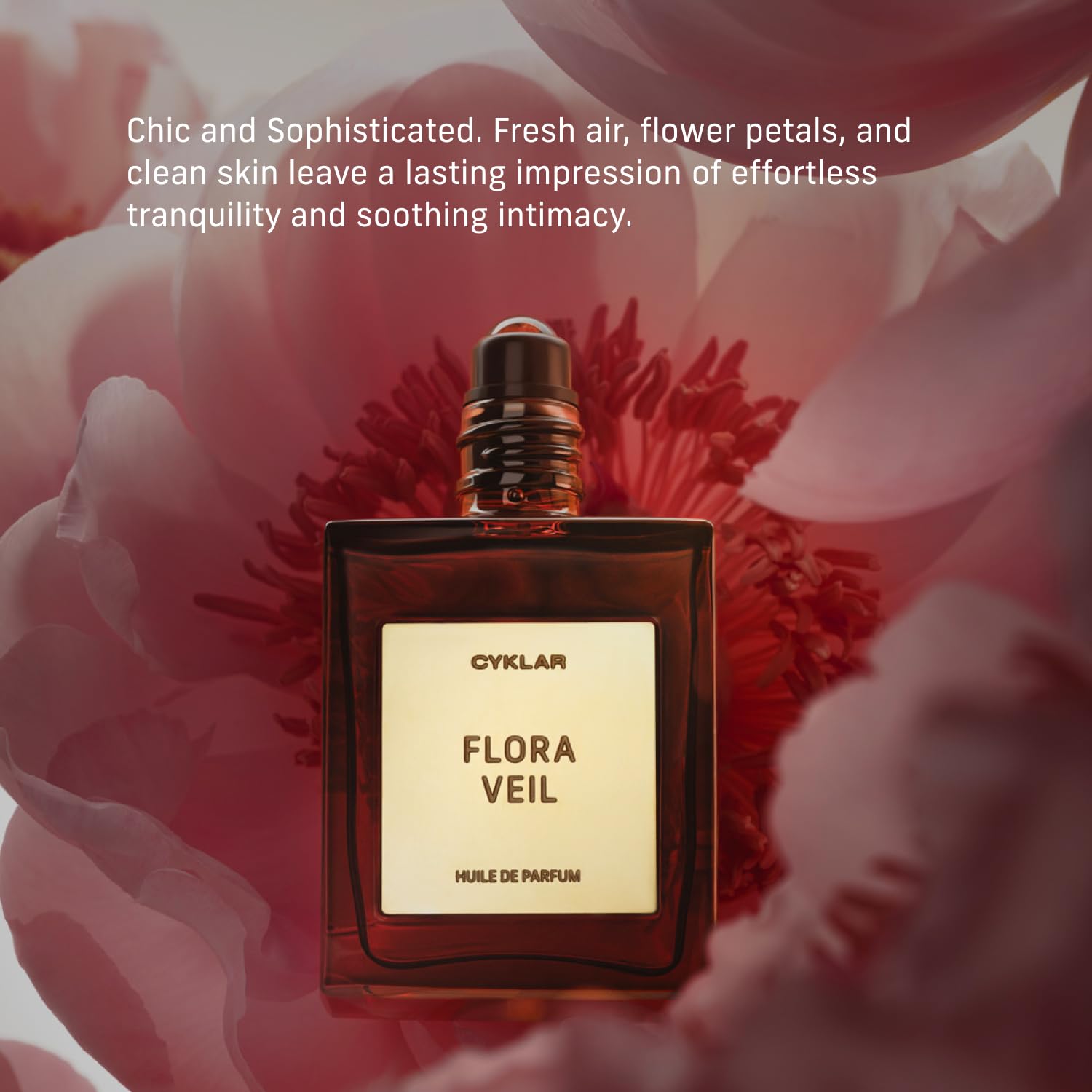 CYKLAR Perfume Oil Roll-On – Flora Veil Scent with Raspberry, Peony & White Amber | 0.5 fl oz
