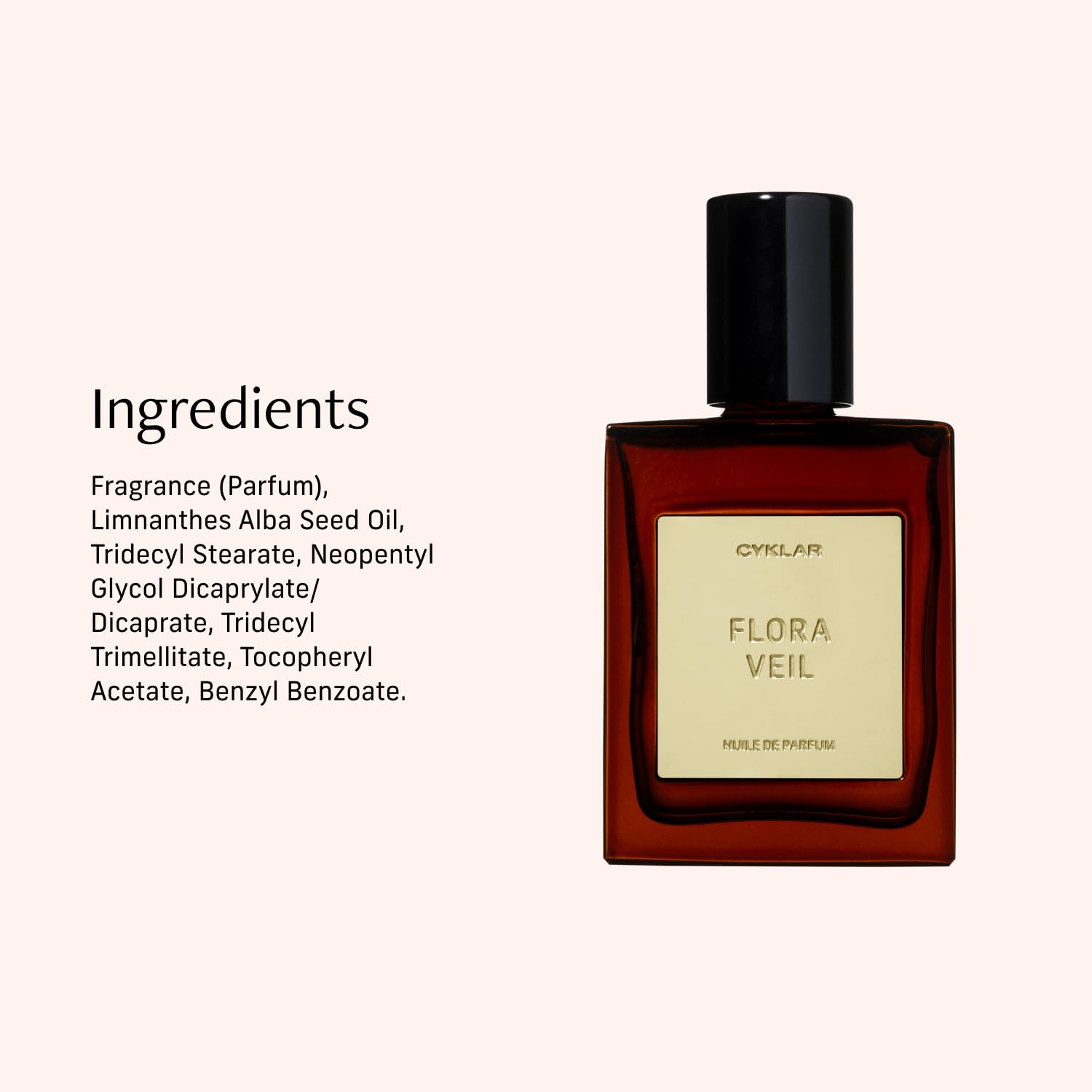 CYKLAR Perfume Oil Roll-On – Flora Veil Scent with Raspberry, Peony & White Amber | 0.5 fl oz