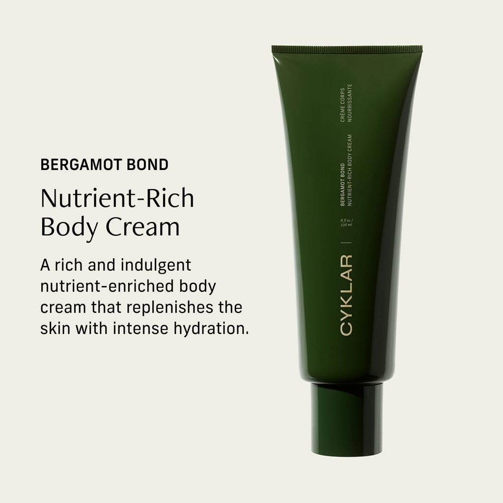 CYKLAR Nutrient Rich Body Cream – Bergamot Bond Moisturizer with Niacinamide & Banana Flower, Deep Hydration, 8 oz