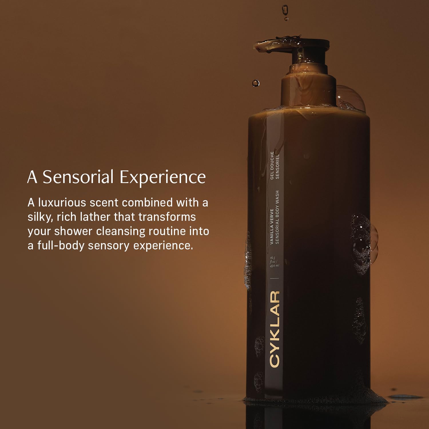CYKLAR Sensorial Body Wash - Vanilla Verve Hydrating Cleanser with Multi-Oil Complex | 16.5 fl oz