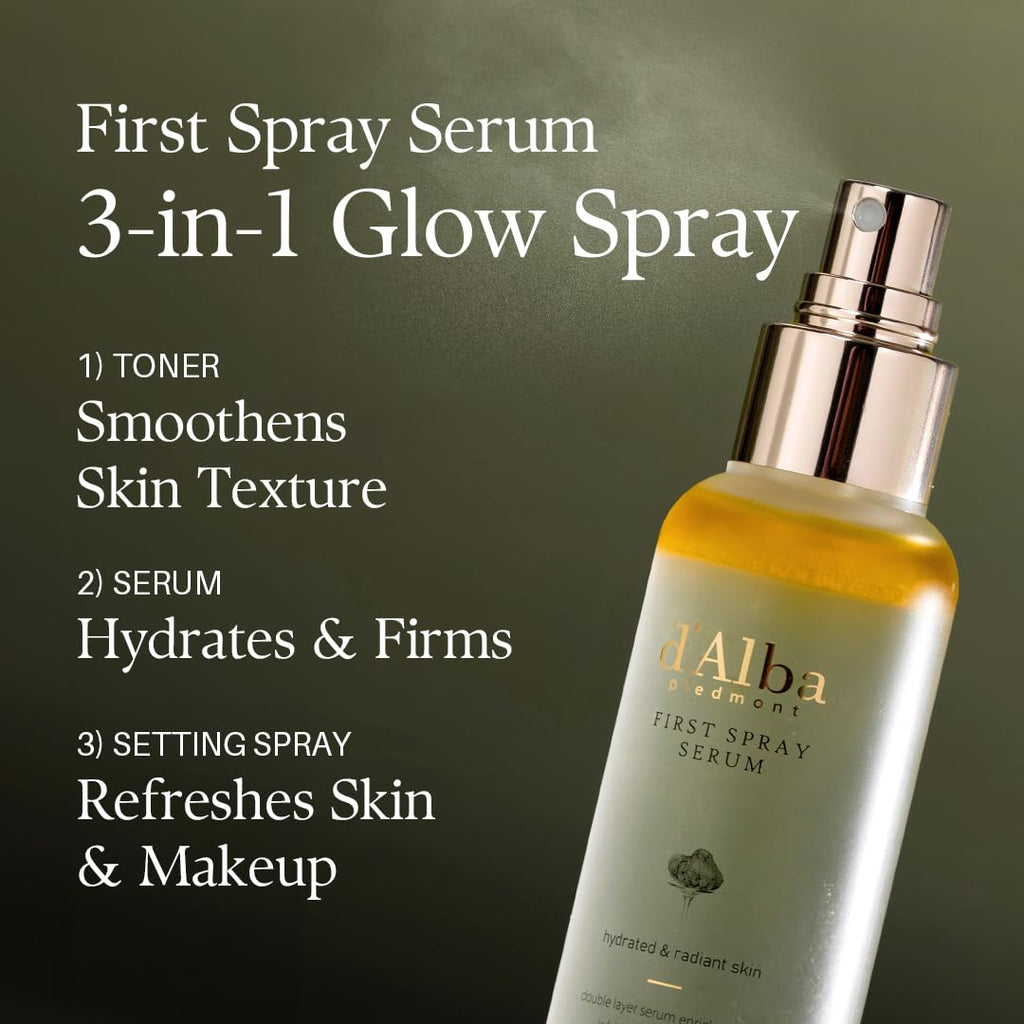 d'Alba Piedmont White Truffle Spray Serum Gift Set – 3 Solutions, Vegan Korean Skincare