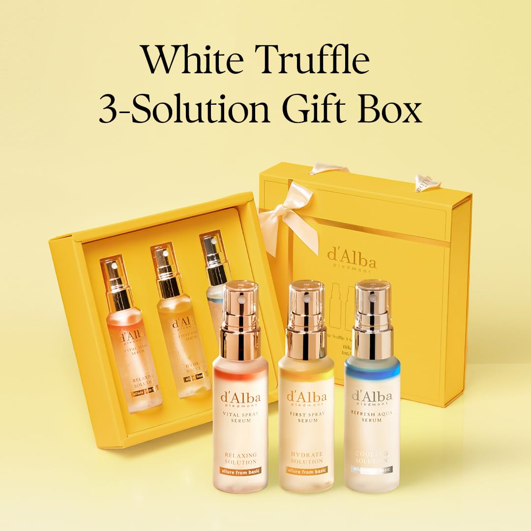 d'Alba Piedmont White Truffle Spray Serum Gift Set – 3 Solutions, Vegan Korean Skincare