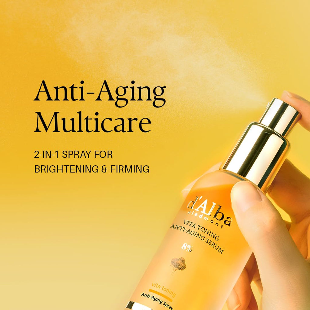 d'alba Piedmont Vita Toning Anti-Aging Spray Serum 8% 70ml | Lightweight Hydrating Mist