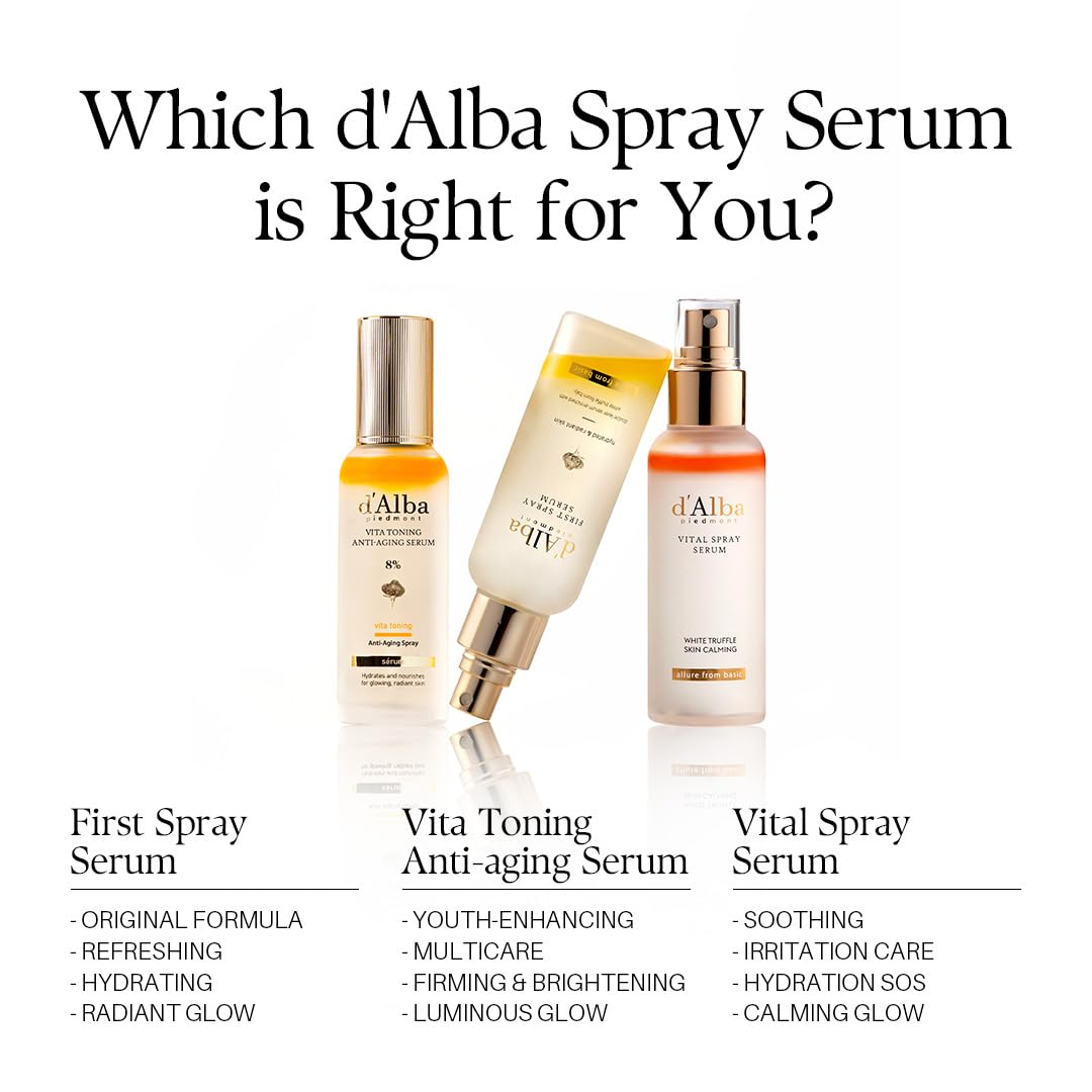 d'alba Piedmont Vita Toning Anti-Aging Spray Serum 8% 70ml | Lightweight Hydrating Mist