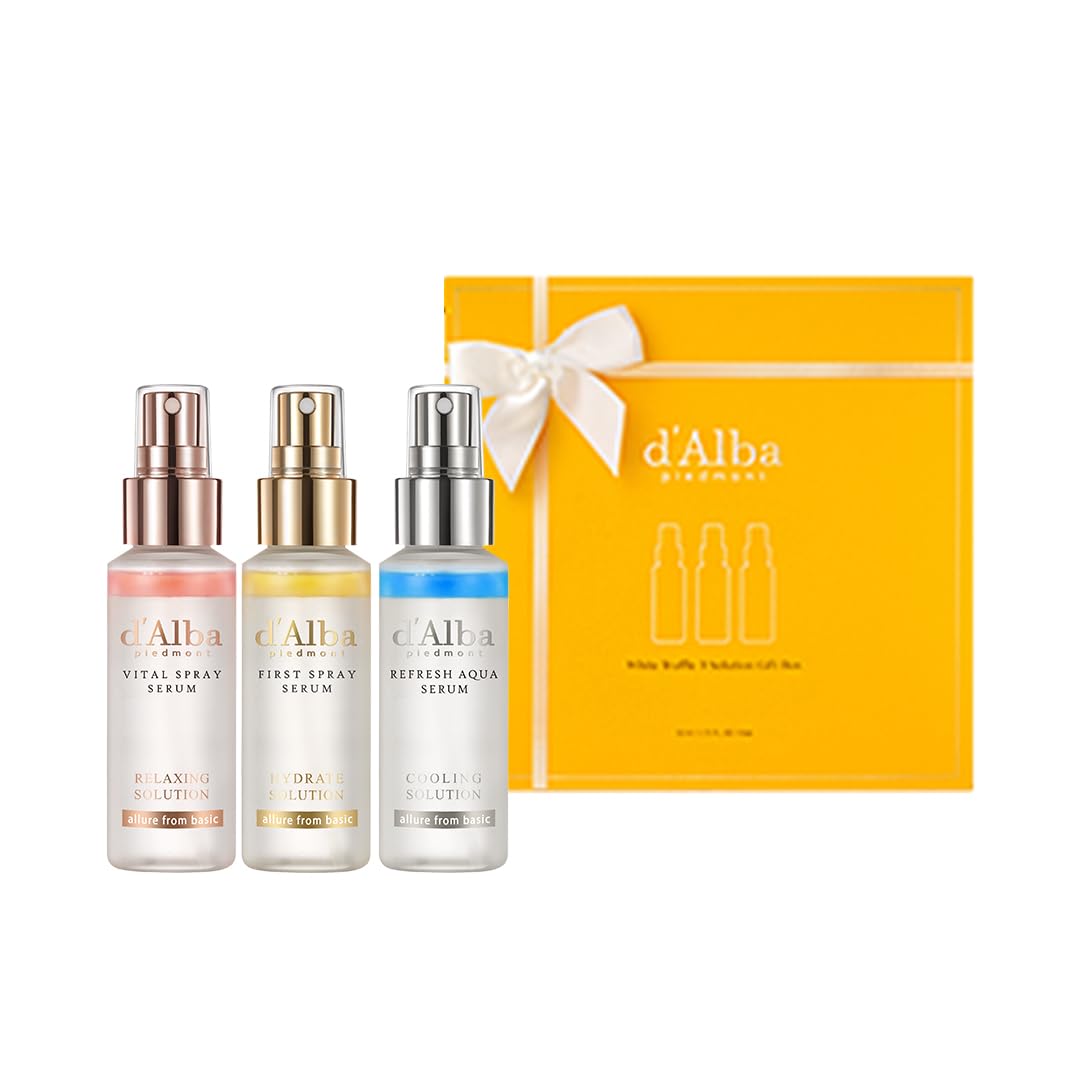 d'Alba Piedmont White Truffle Spray Serum Gift Set – 3 Solutions, Vegan Korean Skincare