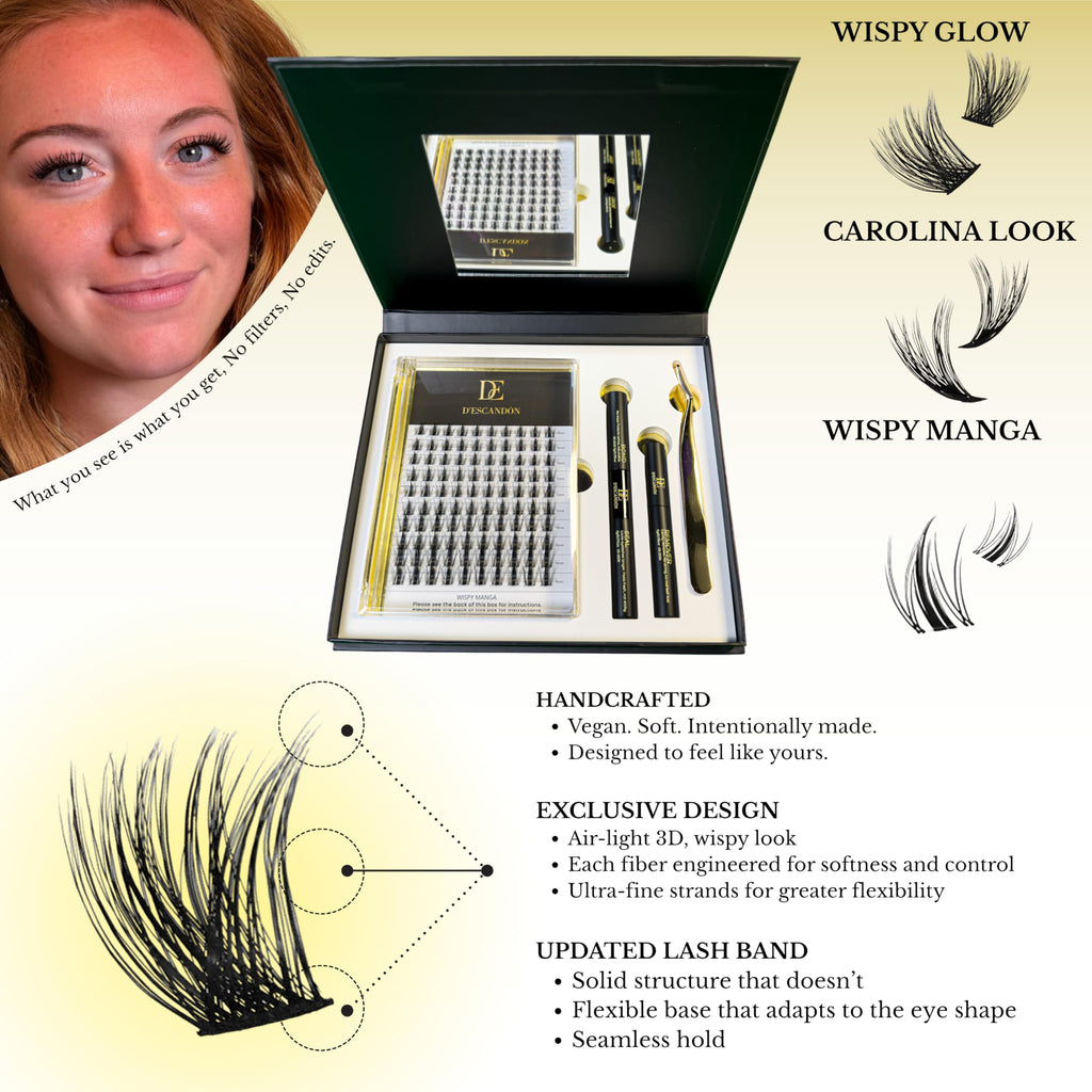 Cluster Lash Kit D’Escandón – Reusable Lashes with Magnetic Tray and Mirror