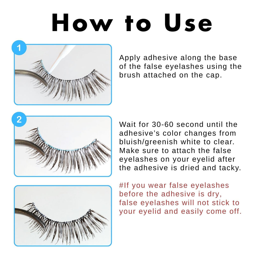 D-UP Clear Eyelash Glue for False Lashes – Transparent Finish, Flexible Elastic Hold | Waterproof & Gentle Formula (Japan)