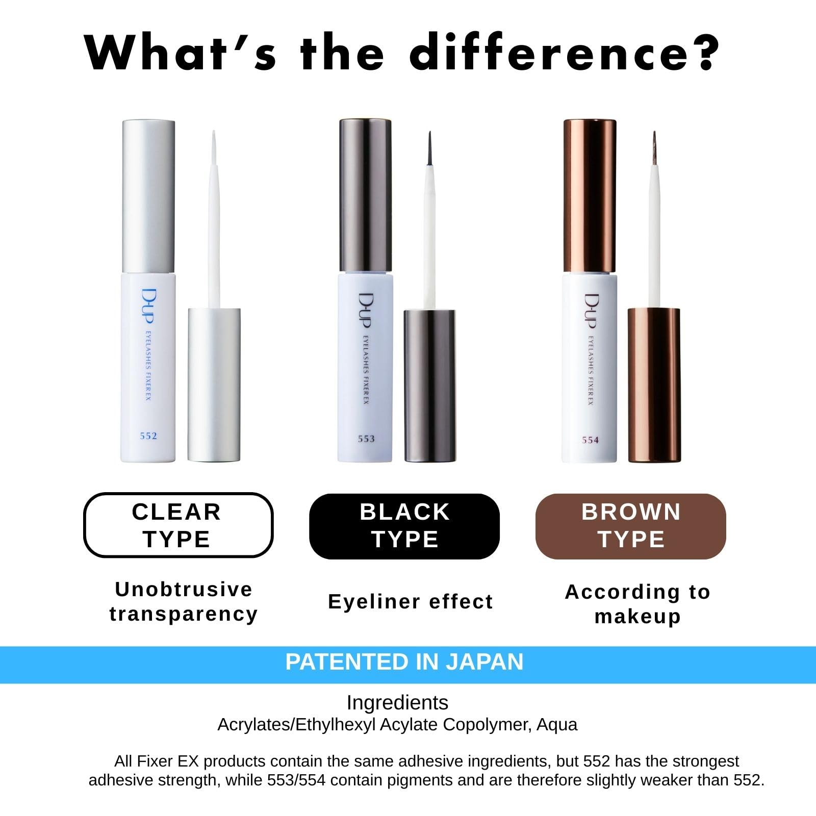 D-UP Clear Eyelash Glue for False Lashes – Transparent Finish, Flexible Elastic Hold | Waterproof & Gentle Formula (Japan)